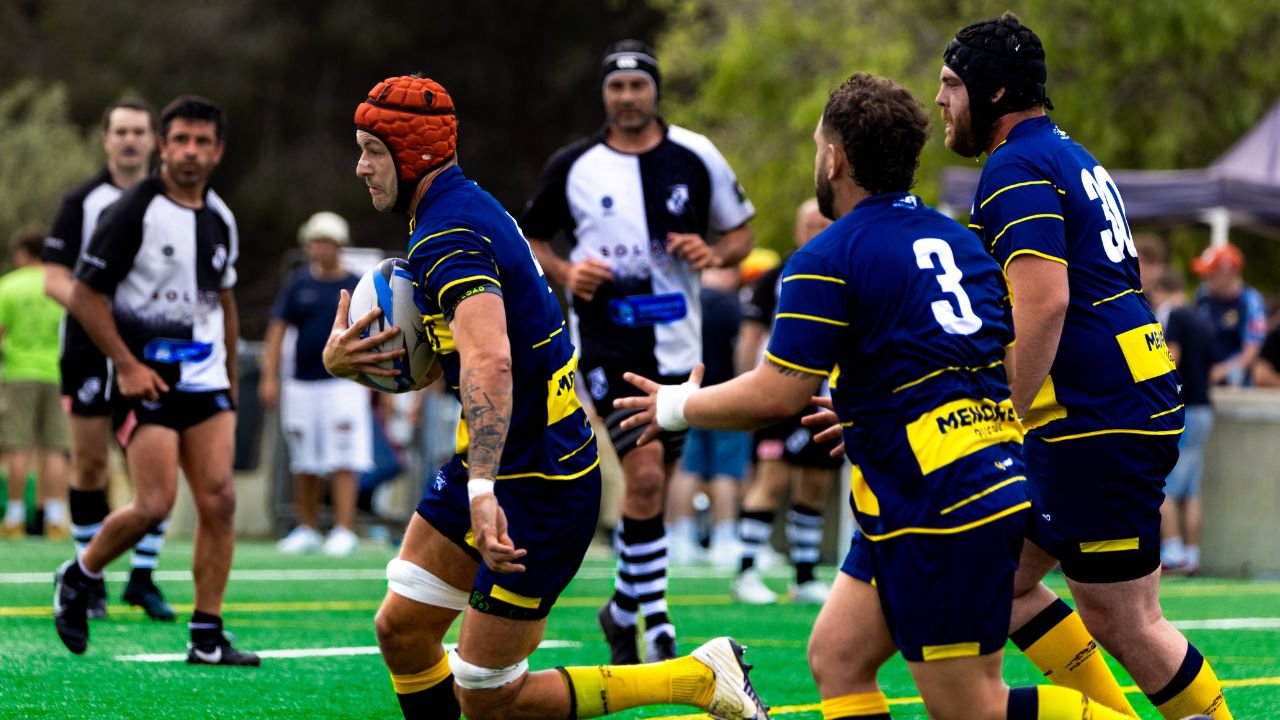 Equipo Menorca Rugby Club jugadores durante partido oficial